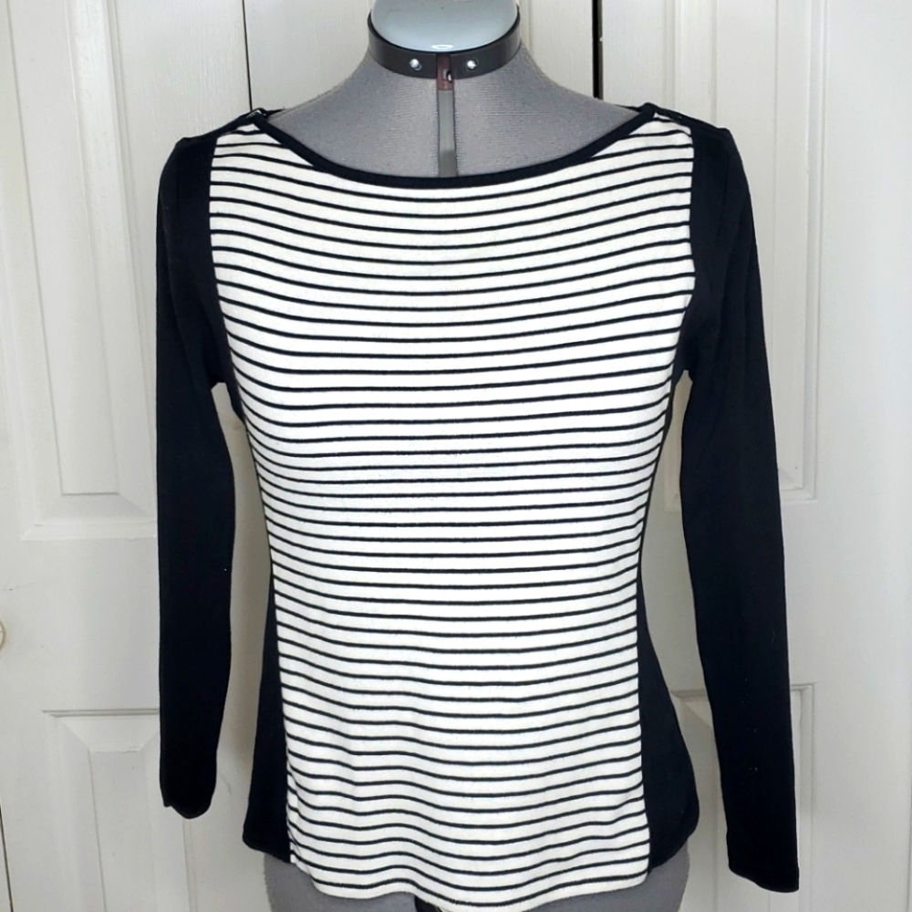 Lauren Ralph Lauren Black & White Striped Blouse